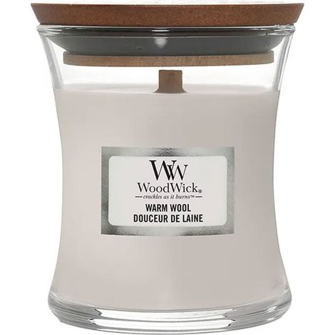 WOODWICK CANDELA CLESSIDRA PICCOLA MINI JAR WARM WOOL