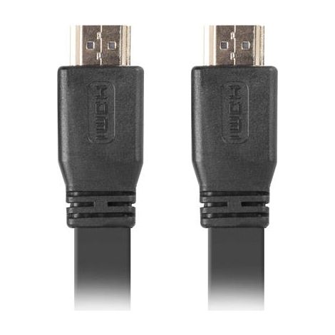 LANBERG HDMI KABEL CA-HDMI-21CU-0010-BK VERGOLDETE STECKER/STECKER FLACHKABEL AUFLÖSUNG BIS ZU 3840 2160 1 METER SCHWARZ (1/2)