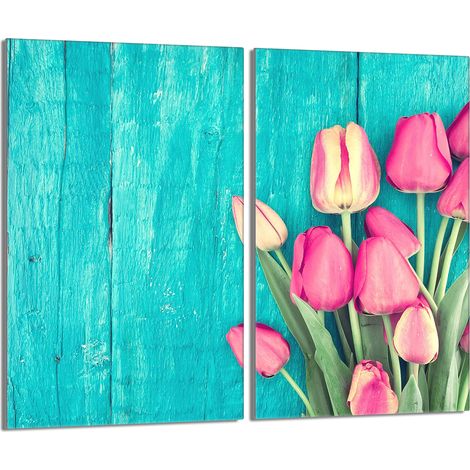Placa protectora de vidrio para estufa 2x30x52 Tulipanes (1/5)