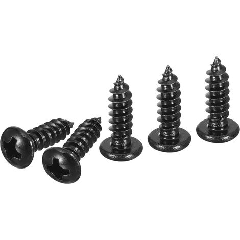60Pack 8x1/2" Vis Noires Vis À Tôle À Tête Plate Phillips Vis À Bois (1/5)