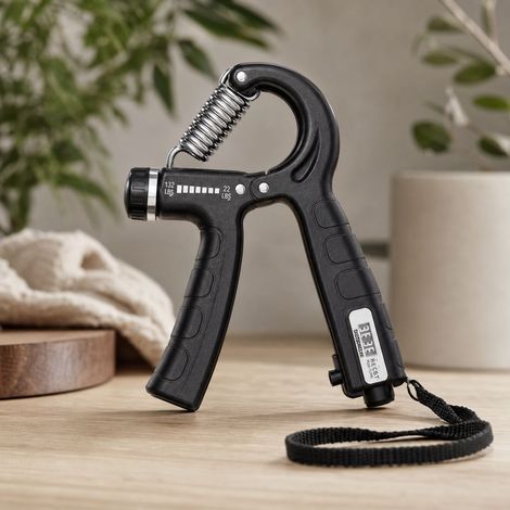 Adjustable weightlifting handle 5-60 kg with counter, steel and non-slip ABS, 15.5 cm, for rehabilitation and strengthening. (1/5)