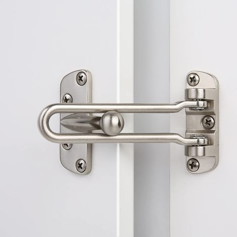 Home Security Door Lock, Swing Bar, Anti-Theft Protection Latch for Front and Interior Door (Silver) (1/4)