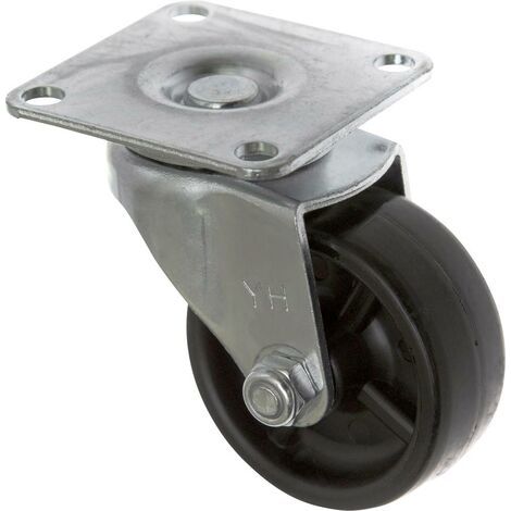 TOOLCRAFT TO-5137893 Roulette fixe en caoutchouc 50 mm avec plaque de fixation Capacité de charge (m (1/4)