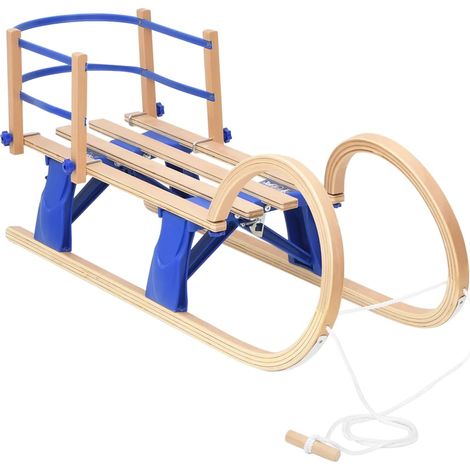 Trineo plegable vidaXL con respaldo, 110 cm, madera contrachapada. (1/5)
