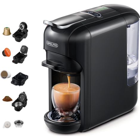 Machine à café à capsules à service unique 5-en-1, Machine à expresso chaud/froid 19 bars, Compatible avec K-Cup/Original/DG/44 mm ESE et mouture, 7 tailles d’infusion, 1450W (1/5)