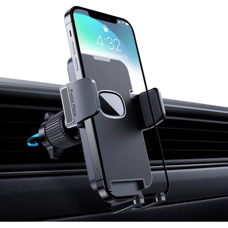 Car Phone Holder [Military Grade Clip] 360 Degree Rotation Car Phone Mount, GPS Navigation for iPhone and Android Smartphones (Black) (1/5)