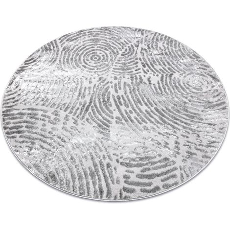 Tappeto MEFE moderno  Cerchio 8725 cerchi impronta digitale - Structural due livelli di pile grigio  grey rotondo 100 cm