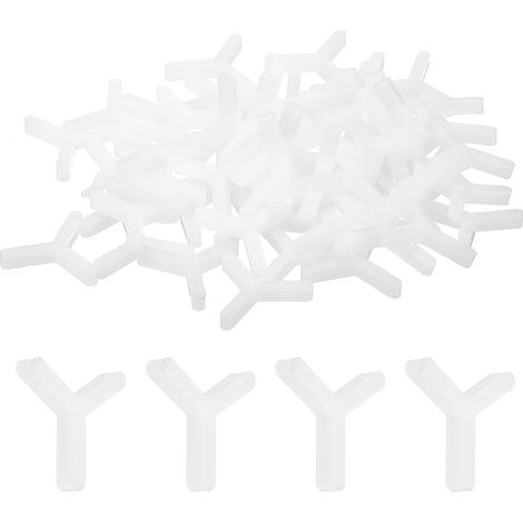 200 Pcs D'Espaces en Plastique en Forme de Y pour Carrelage Mural et de Sol, Outils de Pose de Carrelage, Espacement de 2,5 mm, pour Carreaux en Céramique, Couleur Blanche (1/5)