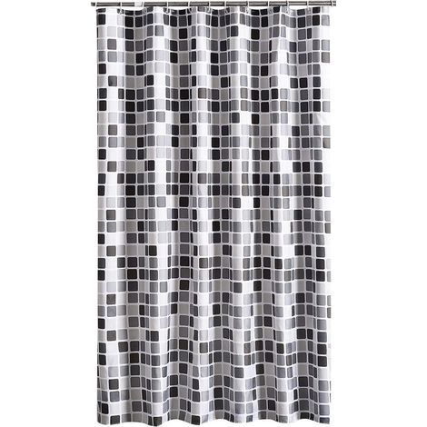 Rideau de douche 200x240 cm (LxH), anti-moisissure antibactérien hydrofuge doublure des rideaux de douche tissu polyester doux Rideaux de bain rideau fait de beaux motifs pour salle de bain toilette (1/4)