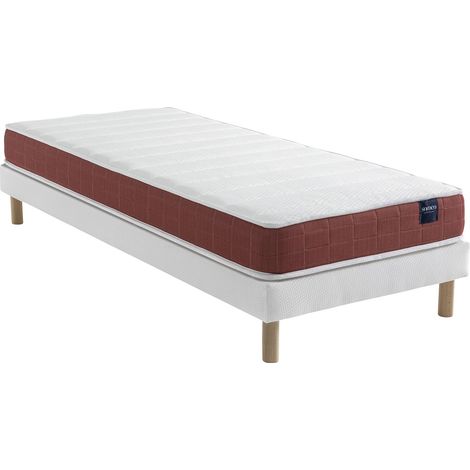 Ensemble matelas couchage latex, sommier Lune et pieds Crépuscule 400 - SOMEO 90x200 (1/5)