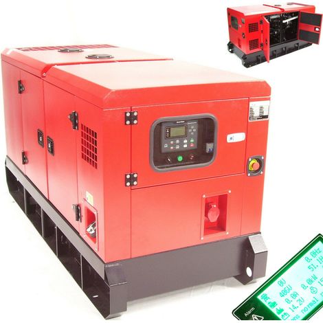 Diesel Generator Stromerzeuger 19.8kVA 400V schallgedämmt Notstromaggregat 66260 (1/5)