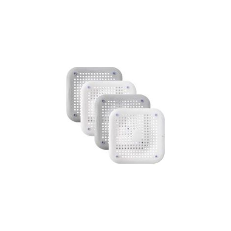 Filtro per lavello in silicone, set di 4 filtri per doccia, filtro per lavello da cucina con ventosa, coperture per scarico di vasca e cucina, bianco e grigio - Crezuo