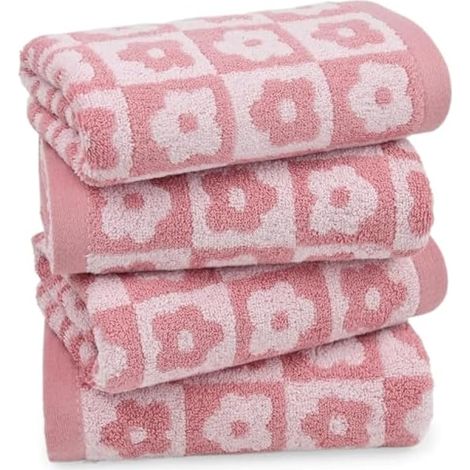 Lot de 4 essuie-mains en coton à séchage rapide pour femmes, filles, épouse, maman, fille (72,5 x 32,5 cm) (1/4)