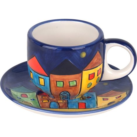 Elegante tazza da caffè per la colazione con piattino, moderna tazza in ceramica, ideale per il tè, regalo perfetto