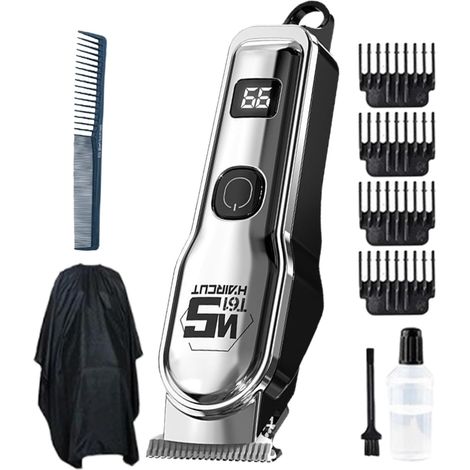 Tondeuse Cheveux Homme, Barbe Précision Électrique, Poignée Ergonomique Silencieuse Cadeau Père Petit Ami Débutants & Utilisateurs Réguliers - (1/5)