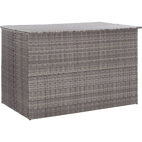 Contenitore/box da giardino grigio 150 x 100 x 100 cm resina intrecciata 020013085