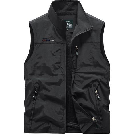 Men's Fishing Vest Multi-Pocket Vest Sleeveless Quick Drying Hunting Vest Reporter Photographer Hiking Outdoor Vest (1/5)