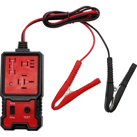 Testeur de Relais Électronique Automobile 12V, Outil Test Testeur Relais pour Batterie, Auto Relais Outil de Diagnostic, Voiture Batterie Checker avec Clips, Résistant Chaleur Portable (1/5)