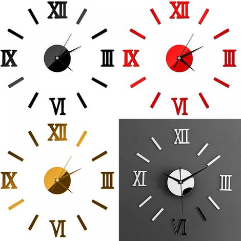 Horloge Murale 3D - Cadre Sans Bordure - Acrylique - Style Européen Américain - Pour Salon Chambre Bureau - 1 Pièce (1/5)