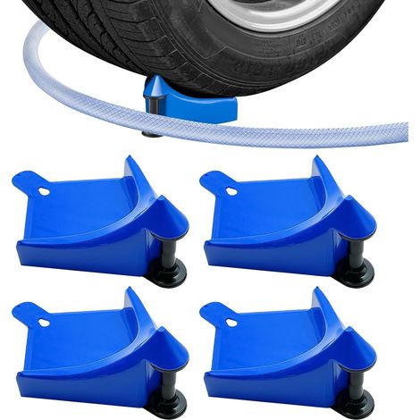 Jeu De 4 Guides De Durites De Voiture - Cales De Pneus Professionnelles Avec Système De Rouleaux - Empêche Les Flexibles Et Les Câbles De Se Coincer Sous Le Pneu - Accessoires De Détail De Voiture (4 (1/5)