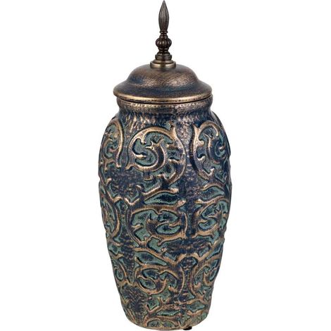 Jarrón de cerámica  marrón, d17x44h cm (1/5)