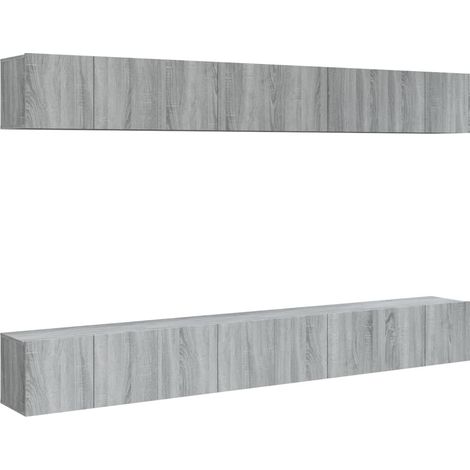 Maison Exclusive - 8-tlg. TV-Schrank-Set Grau Sonoma 60x30x30 cm