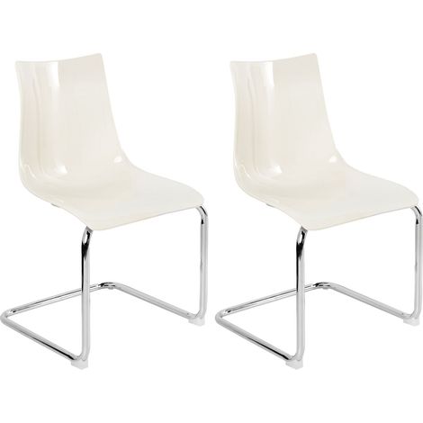 Set of 2 Dining Chairs MARSHALL Off-White