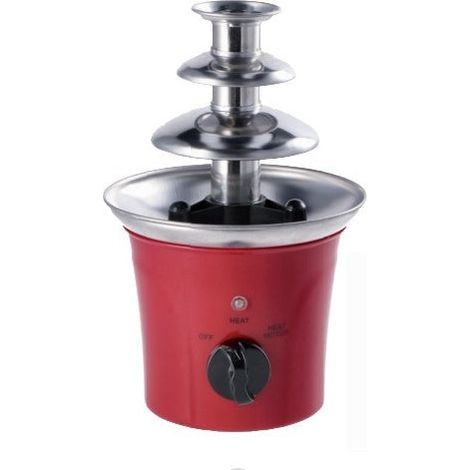 Regalo Italiano Fontana di Cioccolato Elettrica 3 Piani 70 W D15 Cm H 25 cm Rosso