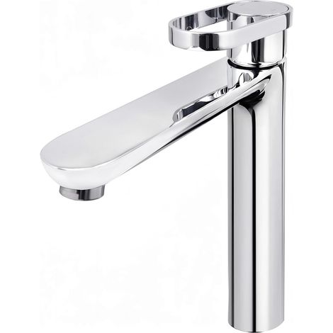Robinet de Salle de Bain Chromé pour Vasque à Poser - Bec Long 225mm avec Test au Sel 24h (1/5)