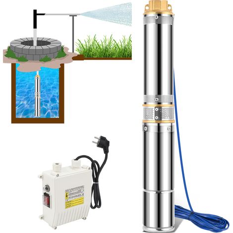 SWANEW Pompa per pozzi profondi 370W 4000L/h Cavo in acciaio inossidabile da 20 m (1/5)