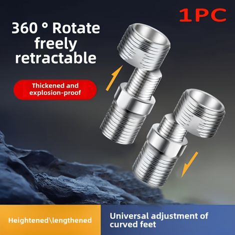 1 Kit de connecteur télescopique en acier inoxydable à angle réglable pour robinets de salle de bain, avec vis rallongées, 1,57-2,17 pouces (1/5)