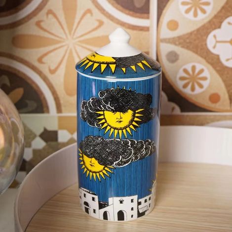 Boîte de rangement moderne en céramique pour bijoux, cosmétiques et cotons-tiges bougeoir objet de décoration/artisanat de bureau.