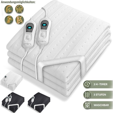 sinnlein Wärmeunterbett Anthrazit 150 x 80 cm - Ohne Muster elektrisch Heizdecke Abschaltautomatik Wärmedecke Wärmebett XXL