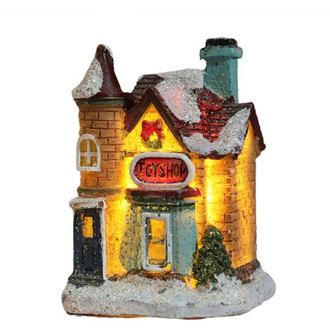 Maison Lumineuse LED en Résine pour Décoration de Noël, Scène de Village Festif - Idée Cadeau de Noël (1/4)