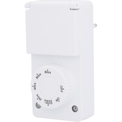 Zeitschaltuhr Countdown- und Dämmerungsfunktion weiß mechanisch, weiß, IP44 Zeitschaltuhr (1/3)