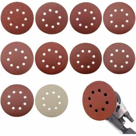 Disque De Ponçage - 125 Mm - Grains 80 À 3000 - Pour Ponceuse Orbitale Aléatoire - 100 Pièces (1/5)