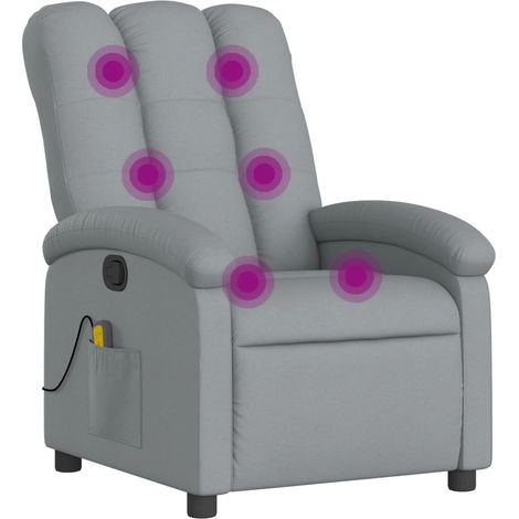 Maison Exclusive - Massage-Relaxsessel, hellgrauer Stoff