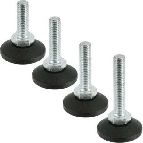 x verstellbare Nivellierfüße M10 x 80 mm – Maximale Belastung 550 kg – Verzinkter Stahl und Kunststoff – Für Möbel und verstellbare Stützen (1/2)