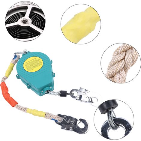 Neue selbstaufrollende Sicherheitsleine 23ft, Fallschutz 330 lbs mit Haken und Seil