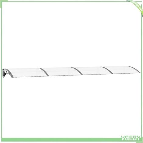 Auvent de porte - FAFEICY - 153597 - Noir/transparent - 400x75 cm - Polycarbonate/Aluminium (1/5)