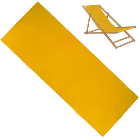 Chaises de Plage Pliantes de Patio en Toile Dorée 120x43.5cm Tissu de Rechange pour Chaises D'Extérieur Chaise Longue Inclinable Portable Idéale pour Les Vacances D'Été Bains de Soleil (1/5)