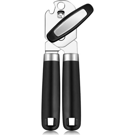 Este abrelatas y abrebotellas manual de acero inoxidable tiene un borde liso y un mango cómodo es una herramienta de cocina muy versátil. (1/5)