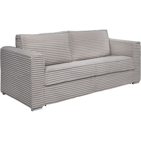 Divano letto 4 posti a ribalta Posto letto 160 cm Materasso 18 cm in Velluto a coste larghe Grigio - LORETO