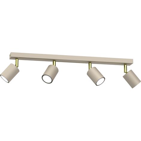 Plafoniera barra 4 faretti crema oro GU10 8W Striper