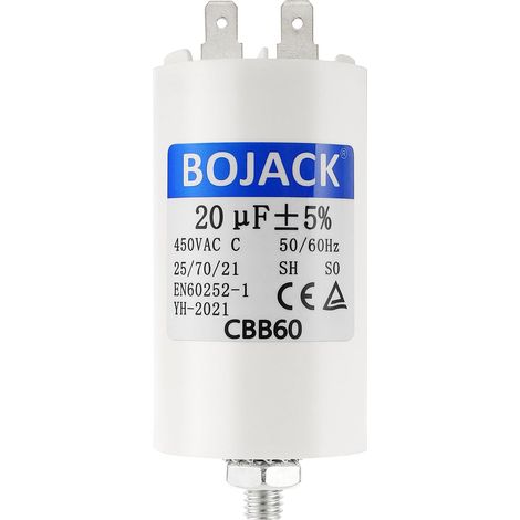 CBB60 20uF 450V Condensateur de Démarrage moteur de Moteur pour Pompe de Piscine 20µF 450 Volt 40x70MM Connecteur M8 50/60Hz (1/5)