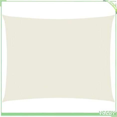 Voile de parasol - FAFEICY - 135211 - 3 x 4,5 m rectangulaire - Tissu Oxford PU - Crème anti-UV (1/5)