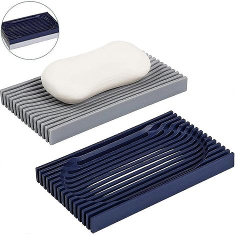 Seifenschale für die Badewanne, selbstentleerender Seifenhalter für die Badewanne, eleganter und moderner Seifenspender für das Badezimmer (2-teiliges Set) (1/5)