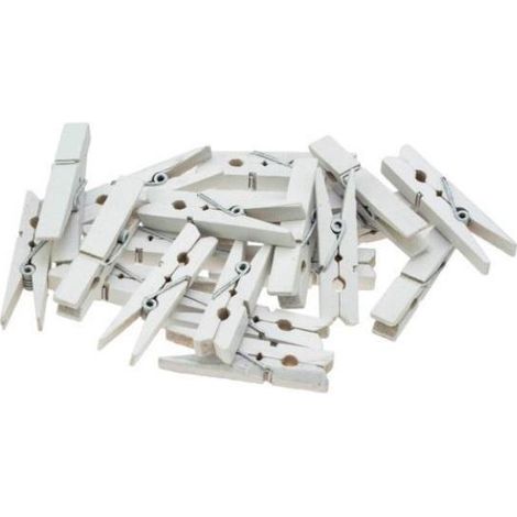 Pinzas blancas de 4,5 cm, 20 unidades