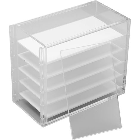 Boîte de rangement transparente 5 niveaux pour faux cils acryliques, grande capacité pour salon et maison (1/5)