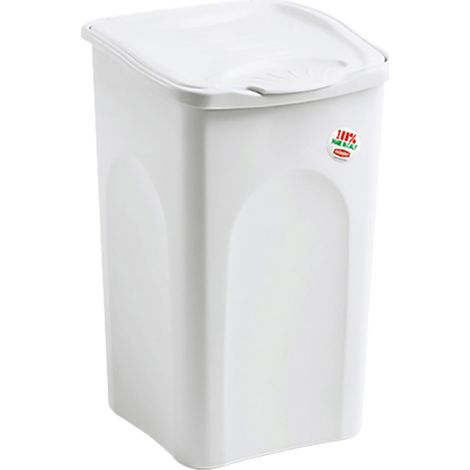 PORTABIANCHERIA TUTTO CHIUSO 'PRIMAVERA' Lt.50 cm 37 x 37 x H 56 bianco  - STEFANPLAST